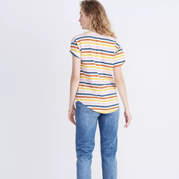 Madewell | Whisper Cotton Crewneck Tee in Lennie Stripe | Size XS - Picture 3 of 5